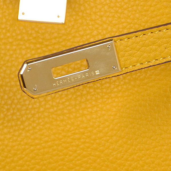 Hermes kelly 35CM Yellow clemence leather(Gold)