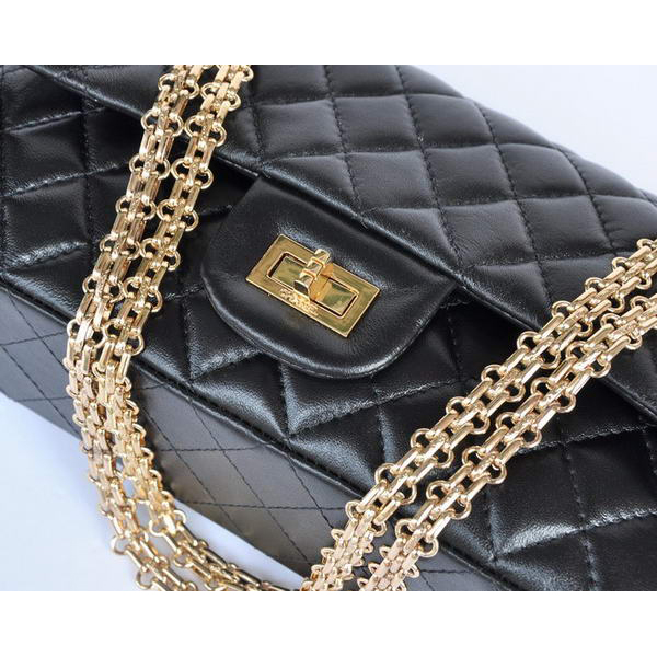 Chanel 1122 Classic Black Sheepskin Flap Bag Gold Hardware