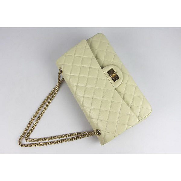 Chanel Flap Bag Quilted Beige Leather with Gold Chain 48102