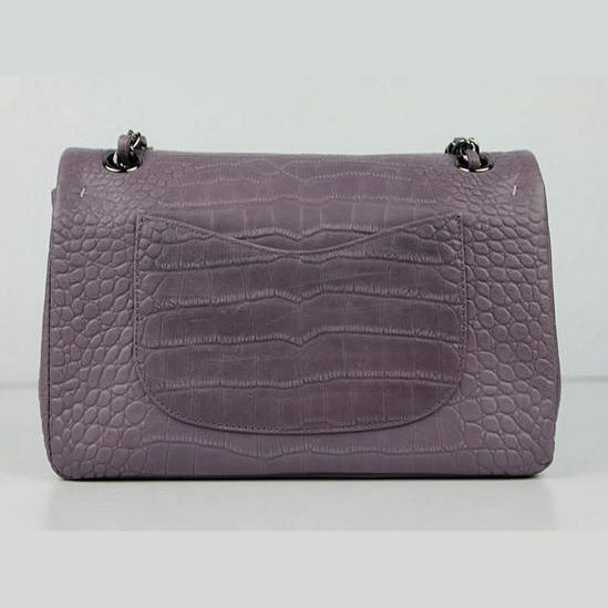 Chanel Fall Winter 2012 Croc Veins Leather Flap Bag A01112 Purple