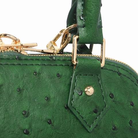 2013 Louis Vuitton Ostrich Leather Alma BB M91606 green