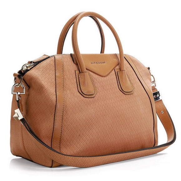 Givenchy Weave Embossed Antigona Bag Calf Leather 9981 Ocher