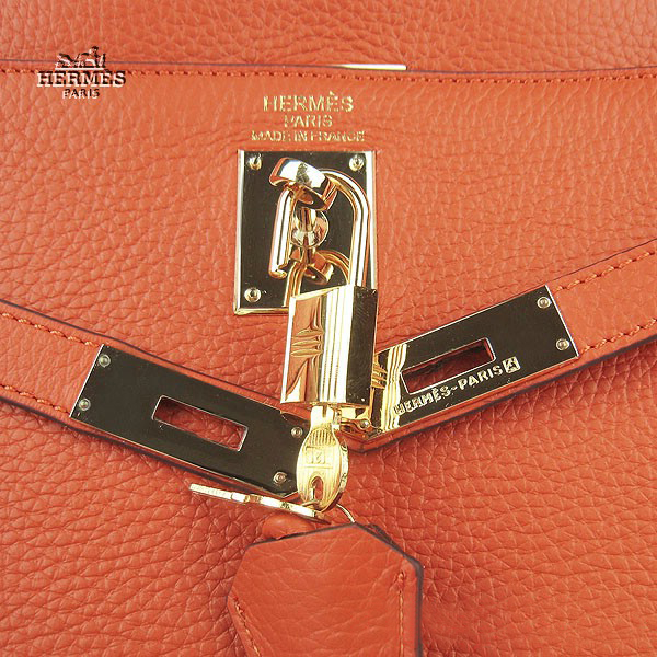 Hermes Kelly 35cm Togo Leather Bag Orange 6308 Gold Hardware