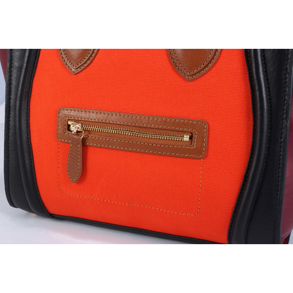 Celine Luggage Medium Handbags Orange Black Maroon Brown Handle