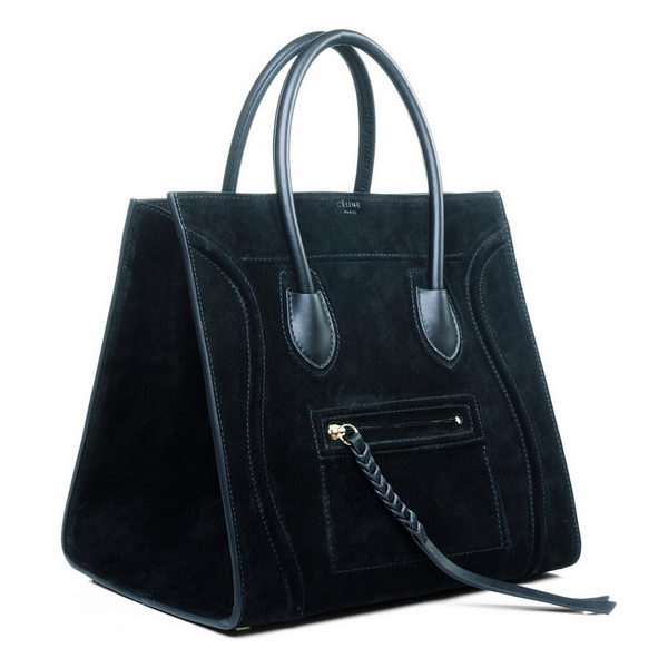 Celine Luggage Phantom Original Suede Leather Bags Black