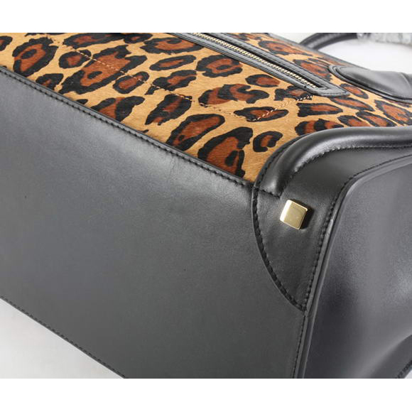 Celine Luggage Bags Jumbo in Leopard Black