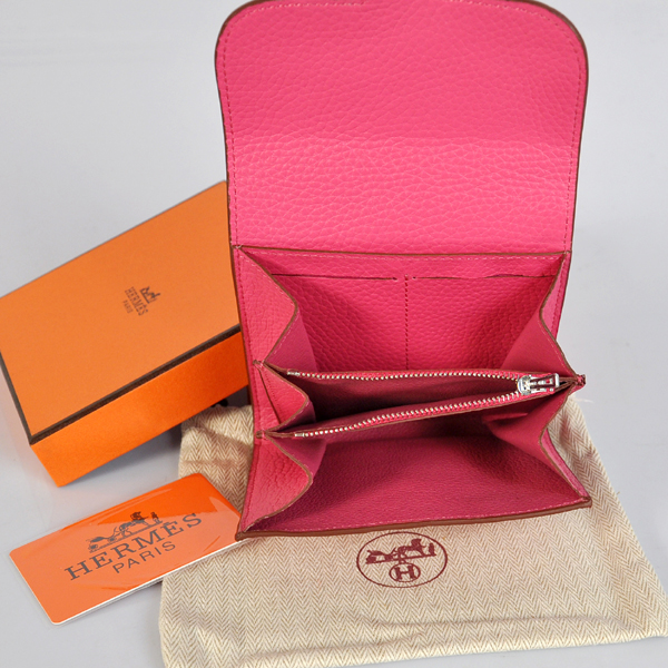 Hermes Constance Wallet clemence leather in Peach