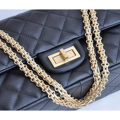 Chanel Classic Falp Bag A28668 Black with Golden Chain