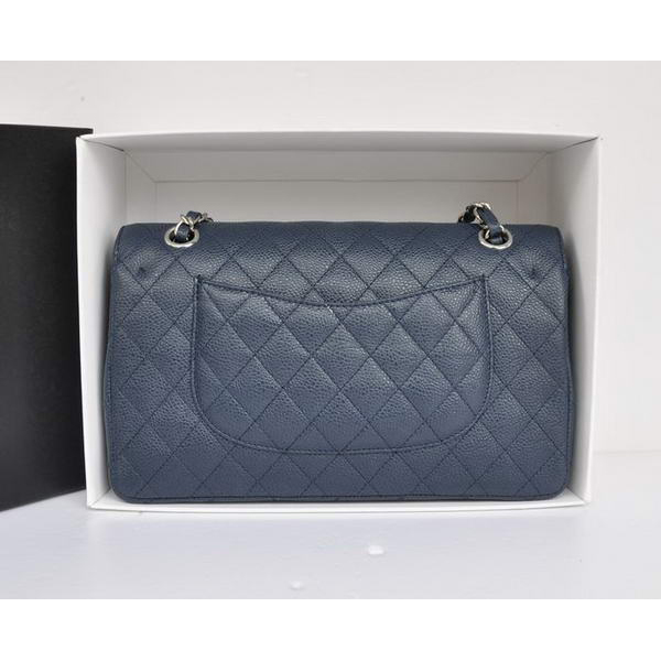 Chanel A1112 Flap Bag Original Cannage Leather Blue