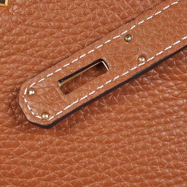 Hermes kelly 35CM dark camel clemence leather(Gold)