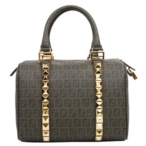 Fendi Zuccino plus stud Boston bag