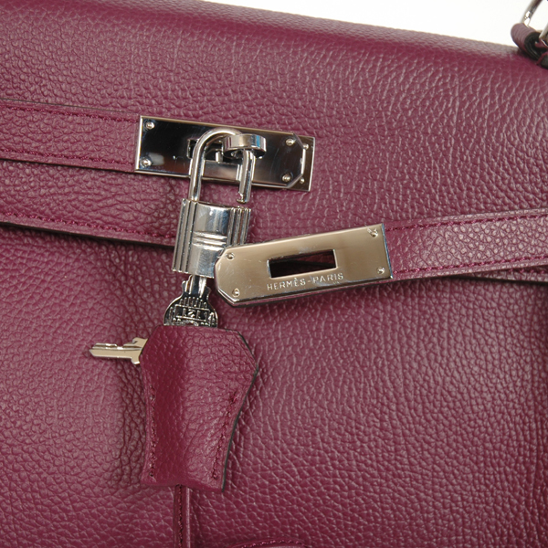 Hermes Kelly togo leather 32CM togo in Purple with Silver hardware