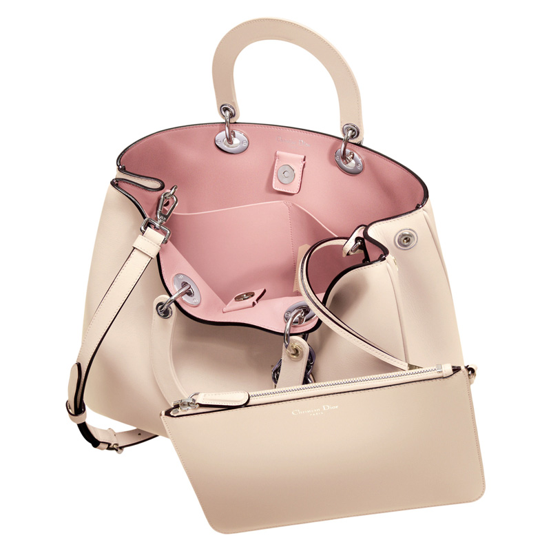 Smooth pinky beige leather 'Diorissimo' bag