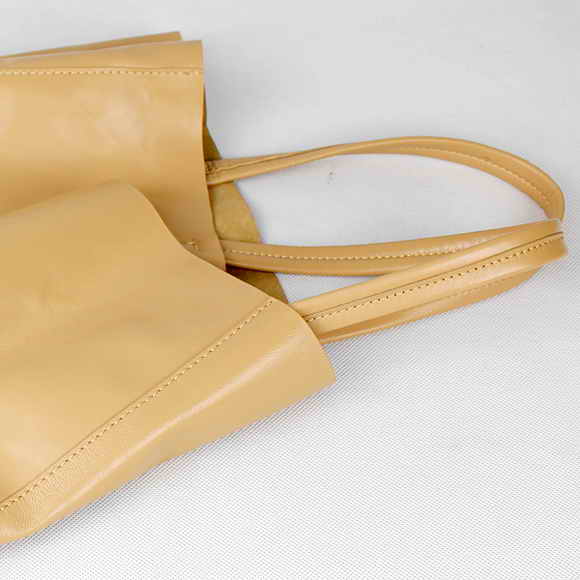 Celine Bi Color Lambskin Tote Bag 8820 Apricot Black