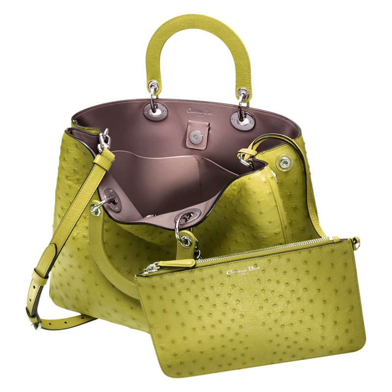 Green ostrich 'Diorissimo' bag