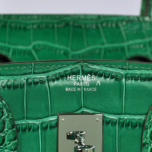 Hermes Birkin 35CM Crocodile leather in Green with Silver hardware