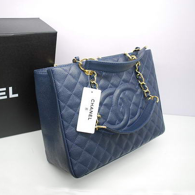 Chanel GST Caviar Leather Coco Bag A36092 Dark Blue