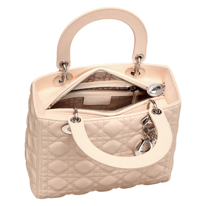 Pinky beige 'Lady Dior' bag