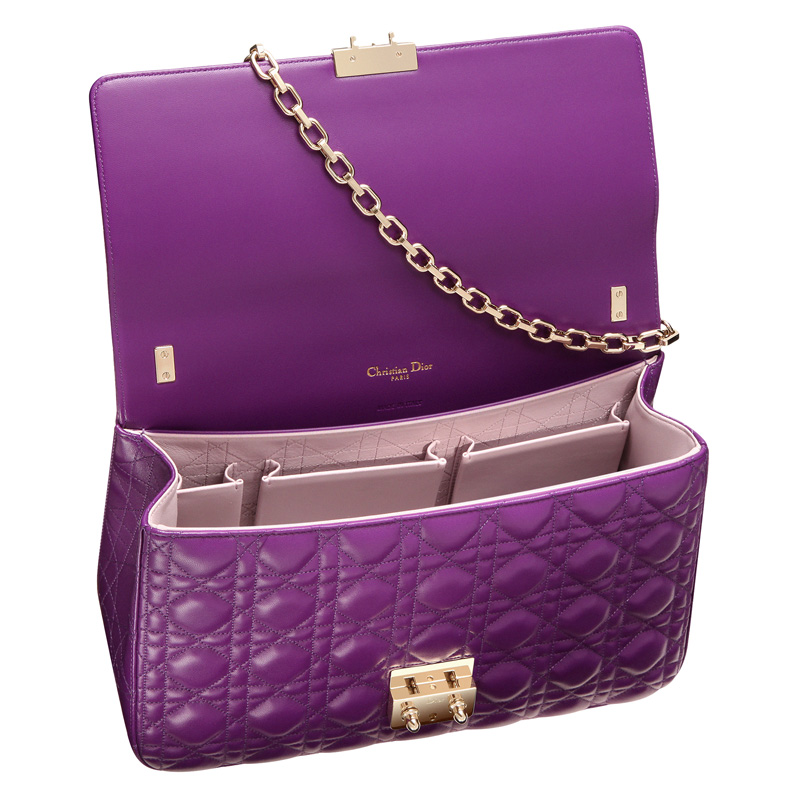 Large purple leather 'Miss Dior' bag