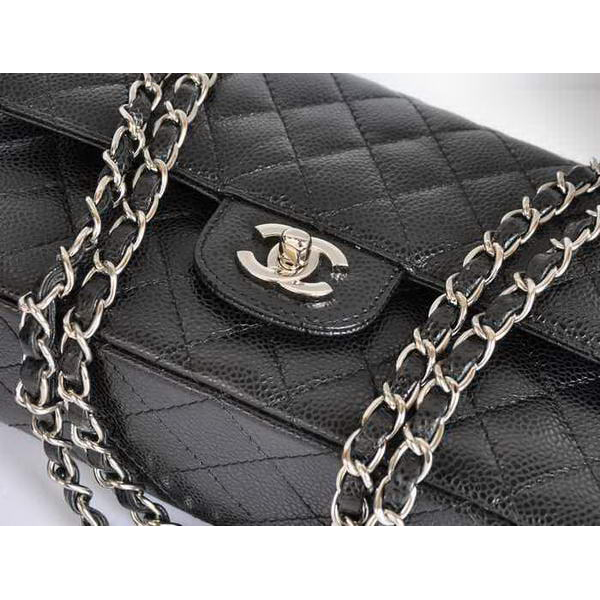 Chanel A1112 Flap Bag Original Caviar Leather Black