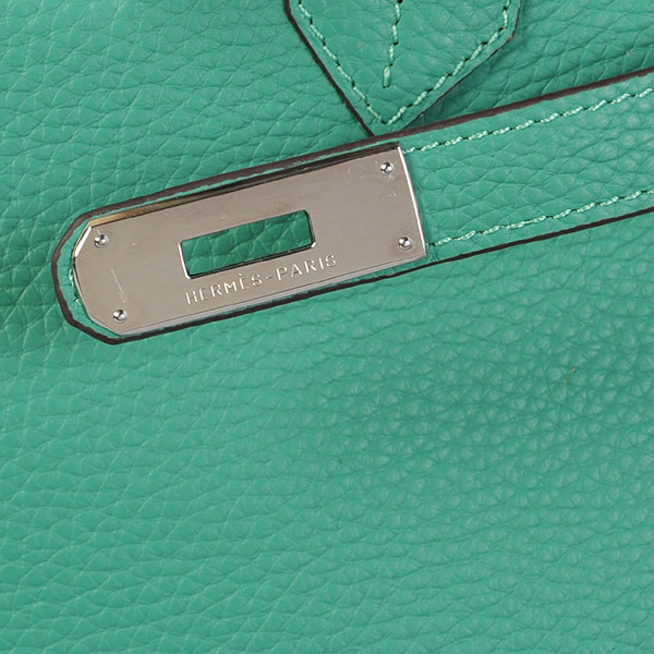 Hermes Birkin 35CM Lake Green clemence leather(Silver)