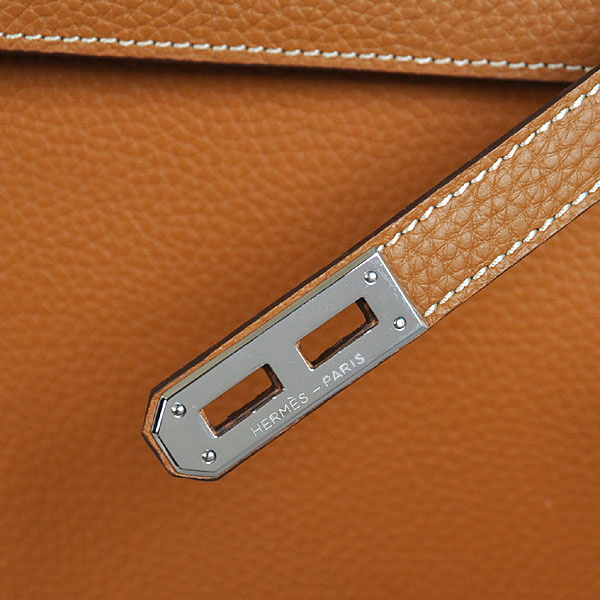 Hermes Kelly Briefcase Bag clemence leather in Camel