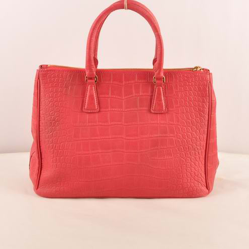 Prada Medium Croco Leather Tote Bag Peach