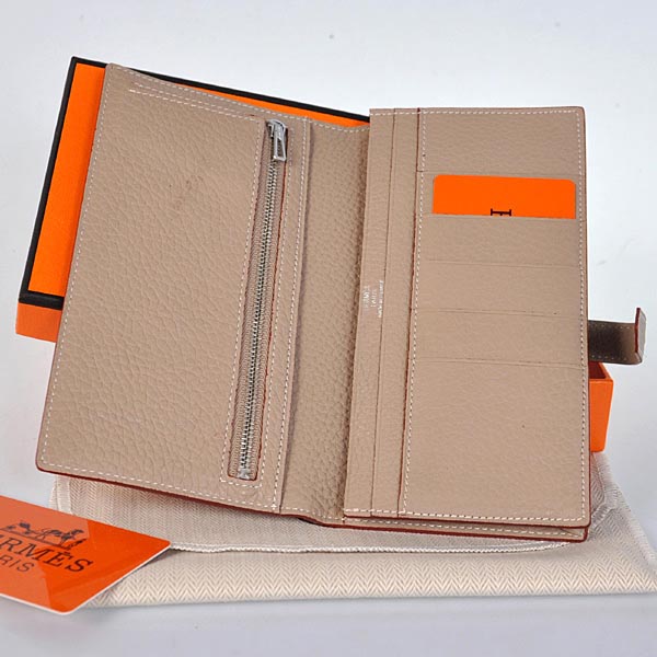 Hermes 2 flod original leather wallet in Light grey