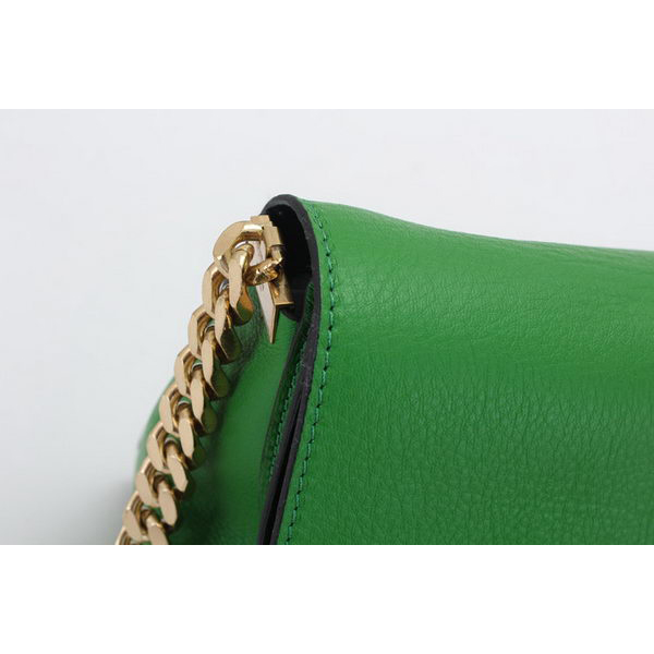 Celine Gourmette Small Bag in Ferrari Leather Green