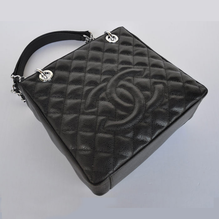 Chanel A50994 Black Medium Shopping Bags Silver Hardware