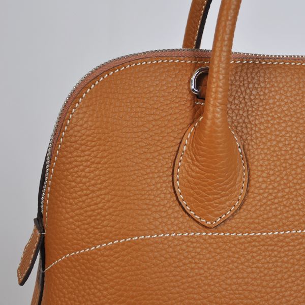 Hermes Bolide Bag 37cm clemence leather in Camel with Silver hardware