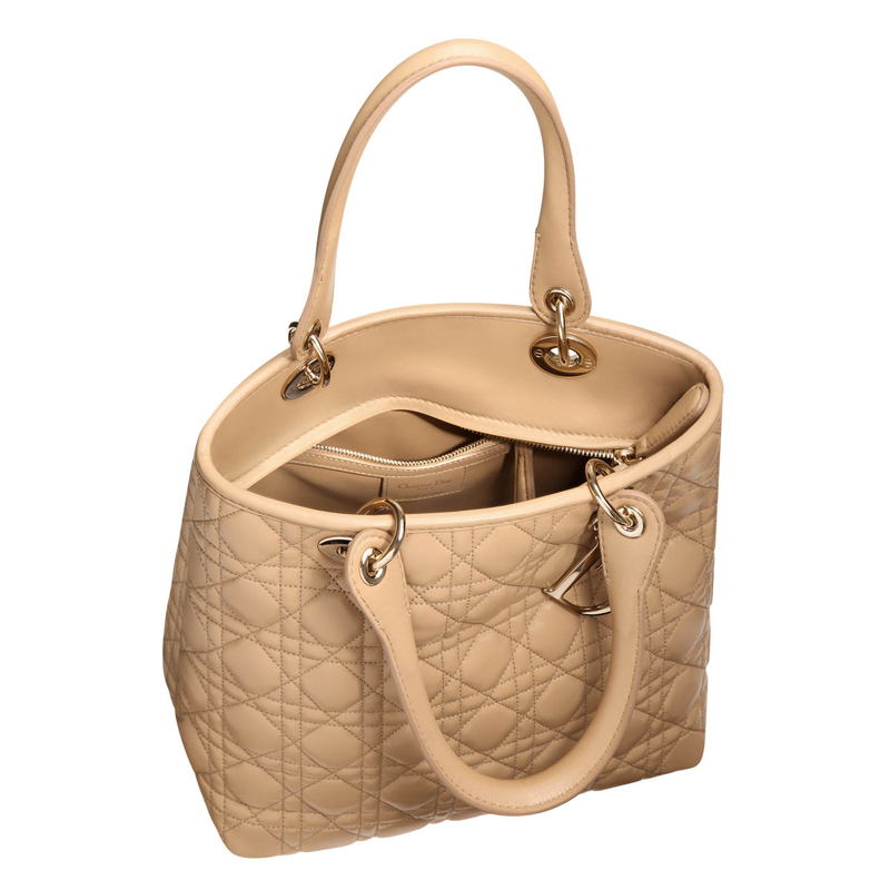 Beige leather 'Dior Soft' zipped bag