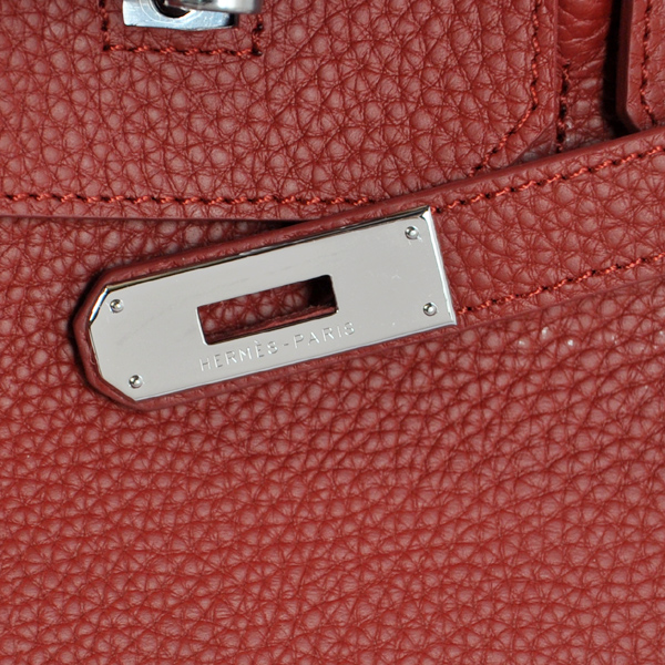 Hermes Birkin 35CM Bordeaux clemence leather(Silver)