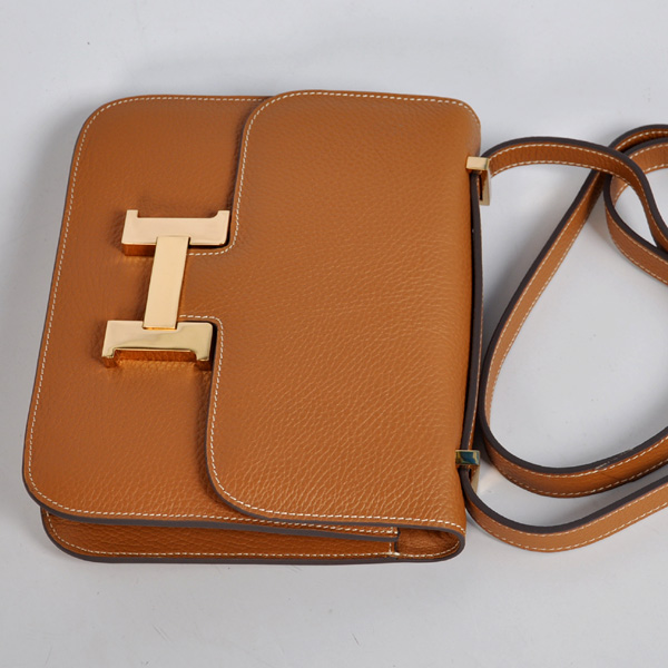 Hermes Constance Bag clemence leather in Camel with Gold hardware