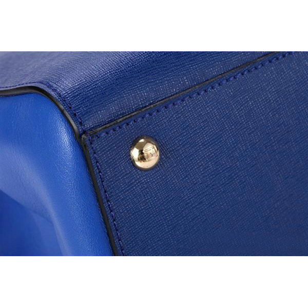Fendi Fall Winter 2012 2Jours Blue Original Leather Tote Bag F001