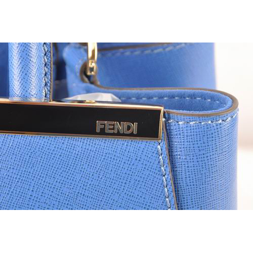 Fendi Fall Winter 2012 2Jours Saffiiano Leather Tote Bag 8BH250S Blue