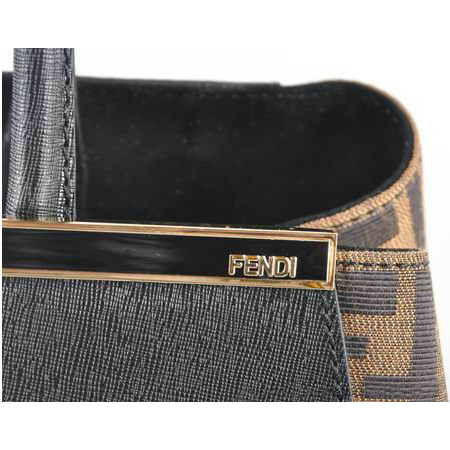 Fendi 2Jours Saffiiano Leather Fabric Tote Bag F2552M Black