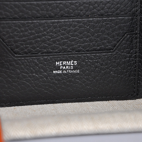 Hermes men Wallet clemence leather in Black