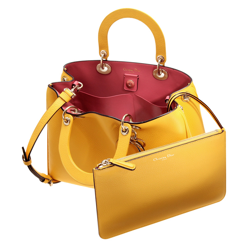 Small sunflower bullcalf leather 'Diorissimo' bag