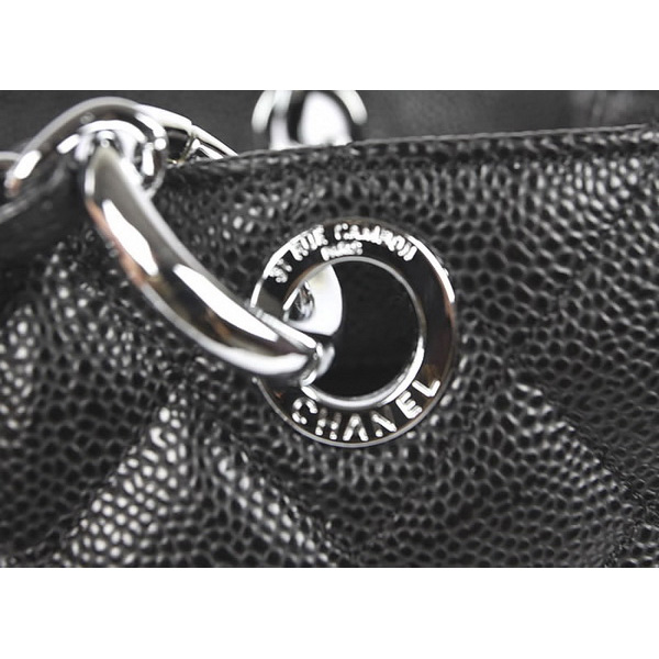 Chanel Black Caviar Leather Handbags with Silver Hardware 50995