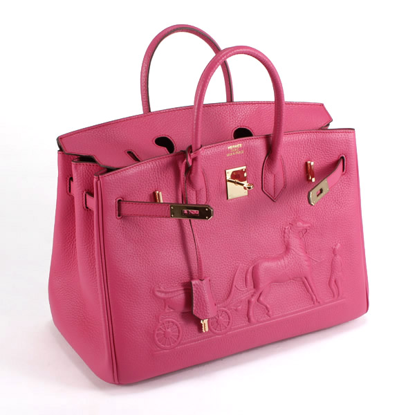 Hermes Birkin 35CM with Embossed logo Handbag Peachblow 6089