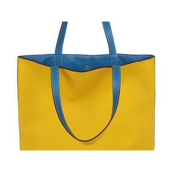 Hermes Large Shopping Bag 42CM Totes Yellow