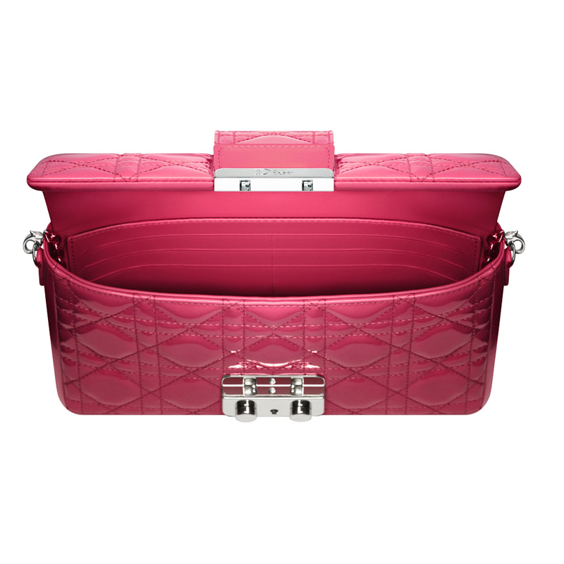 Dior New Lock pouch in raspberry patent leather