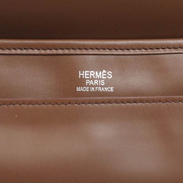 Hermes 35cm Barda men's bag Cowskin leather in Dark Brown