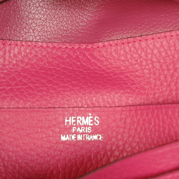 Hermes 3 fold wallet clemence leather in Peach