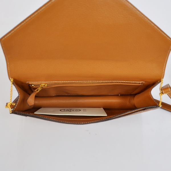 Hermes Liddy Bag clemence leather in Camel with Gold hardware