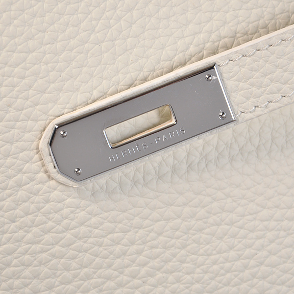 Hermes Birkin 35CM clemence leather in Pure white with Silver hardware