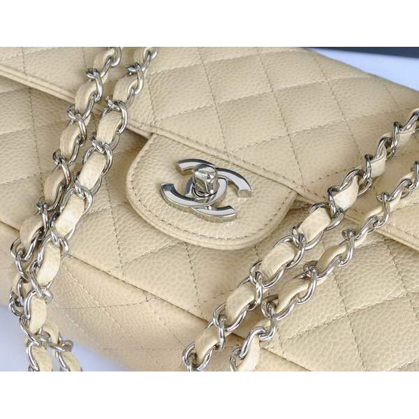 Chanel A1112 Flap Bag Original Caviar Leather Apricot