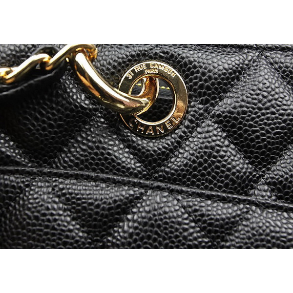 Chanel Handbags Black Caviar Leather with Gold Hardware 50995