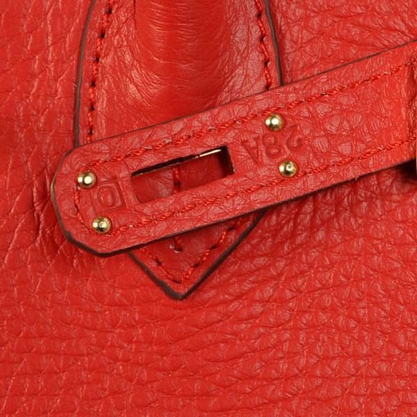 Hermes Birkin 25CM clemence leather in Flame with Gold hardware